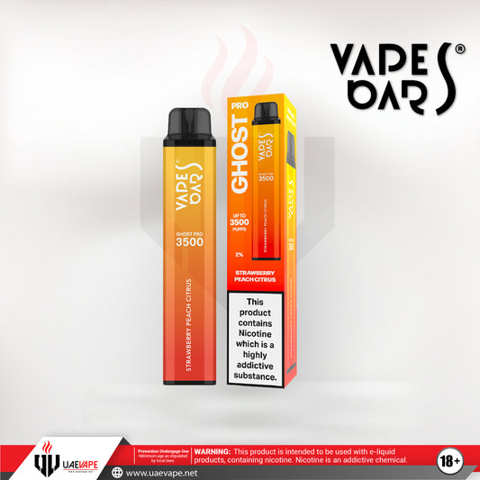 Vapes Bars Ghost Pro Disposables 3500 Puffs - Strawberry Peach 20mg Citrus